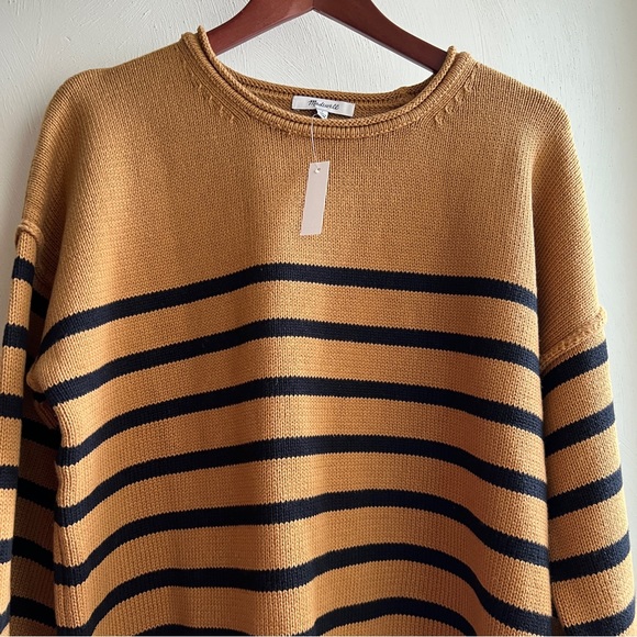 Madewell Conway Pullover Sweater in Stripe in Toffee - Picture 5 of 9